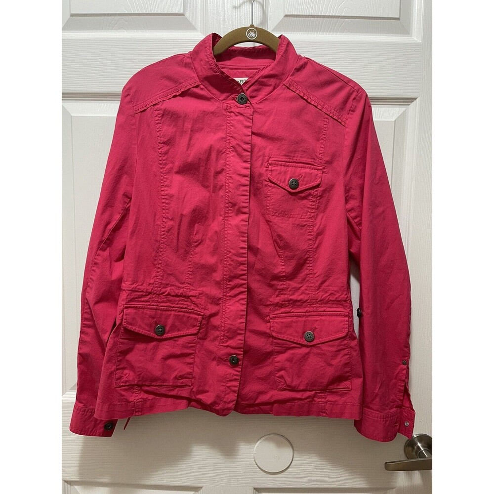 Orvis Women's Lightweight Jacket Full Zip Cotton Bright Pink Size 10